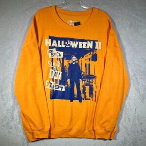 Universal Studios Sweatshirt Womens 2X Orange‎ Halloween ll Michael Myers Horror